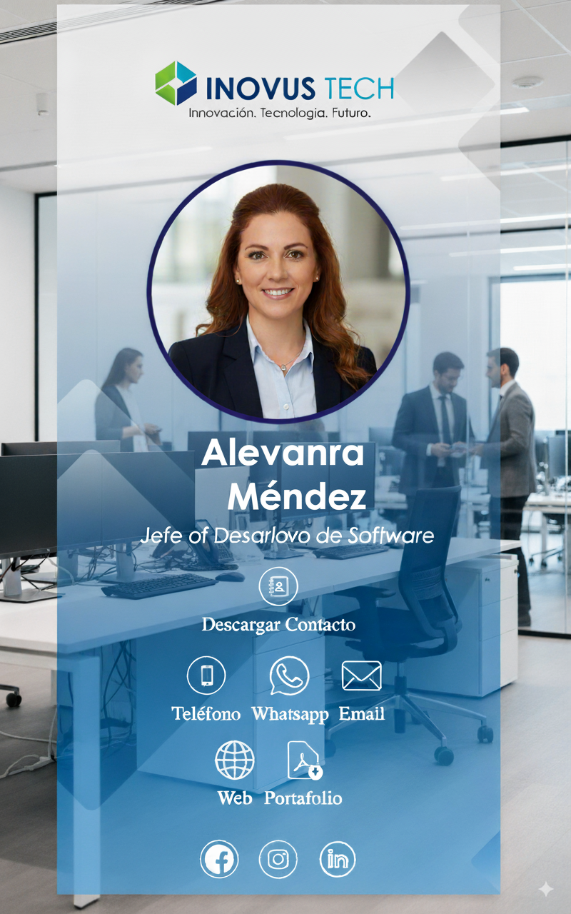 Tarjeta QR de Alevanra Méndez - Jefe de Desarrollo de Software en INOVUS TECH