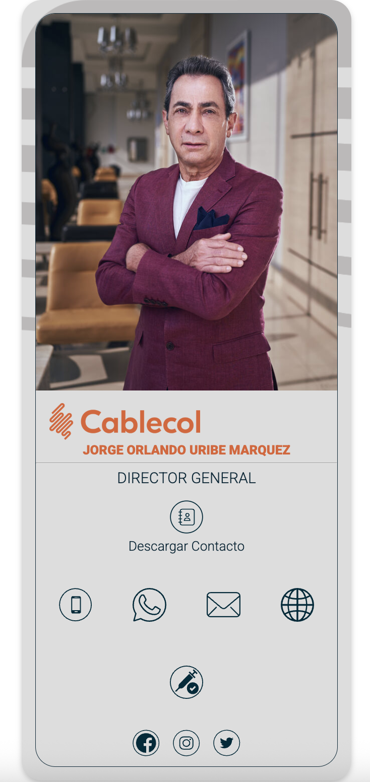 Tarjeta QR de Jorge Orlando Uribe Marquez - Director General en Cablecol